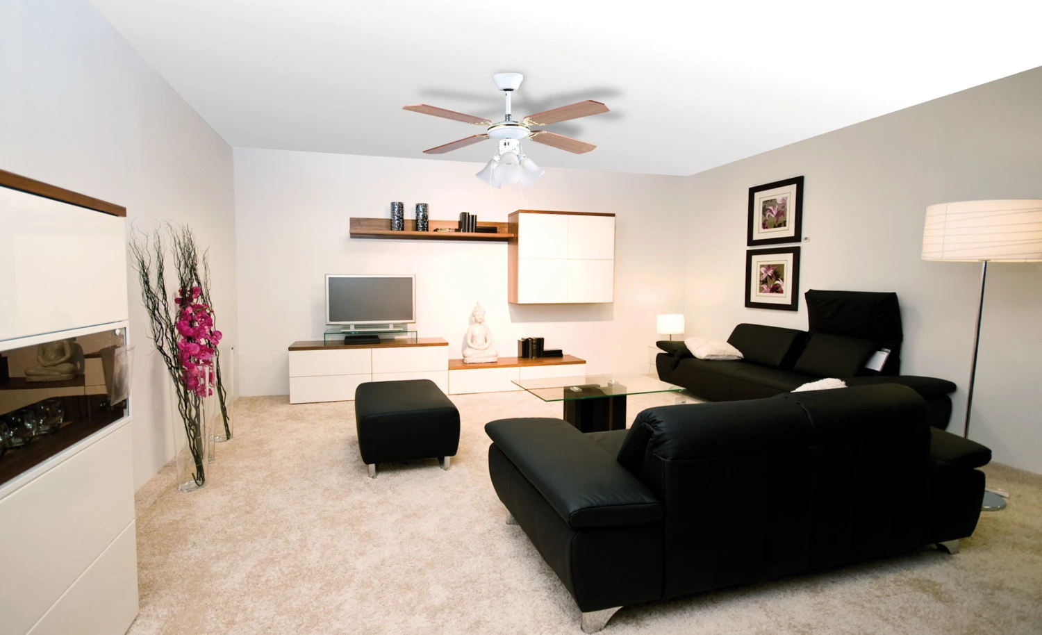 Ventilateur De Plafond Avec Plafonnier "VT-597" - Ø 92 Cm 4 Ventilateur De Plafond Avec Plafonnier "VT-597" - Ø 92 Cm – Image 2